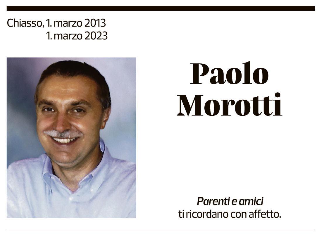 Annuncio funebre Paolo Morotti