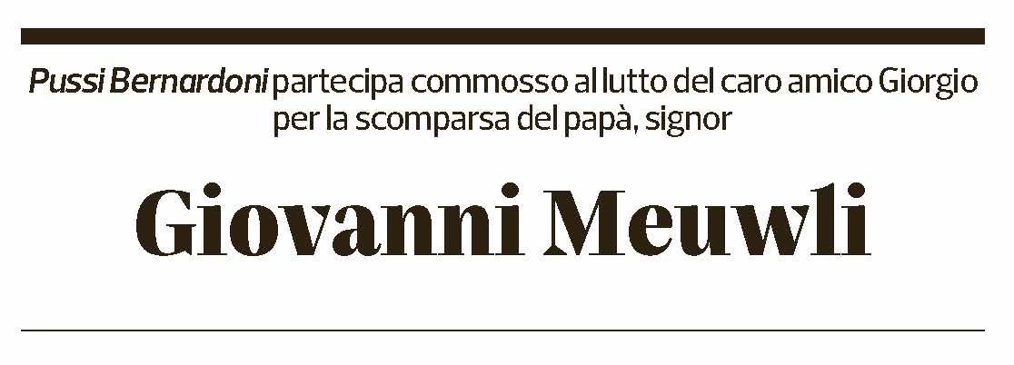 Annuncio funebre Giovanni Meuwli