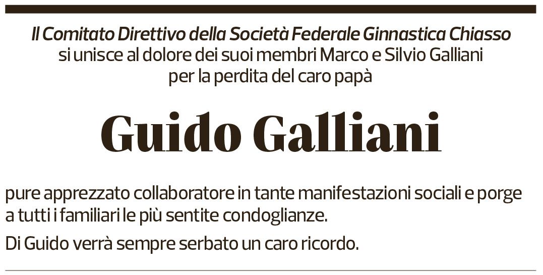 Annuncio funebre Guido Galliani