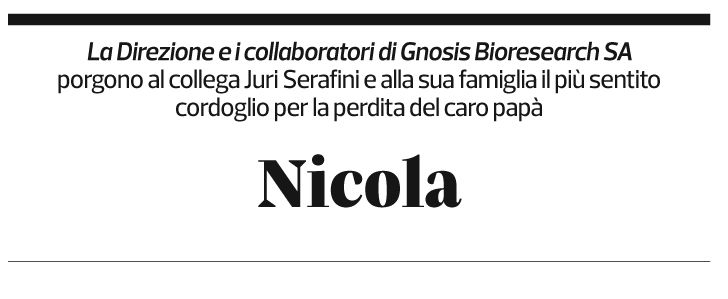 Annuncio funebre Nicola Serafini