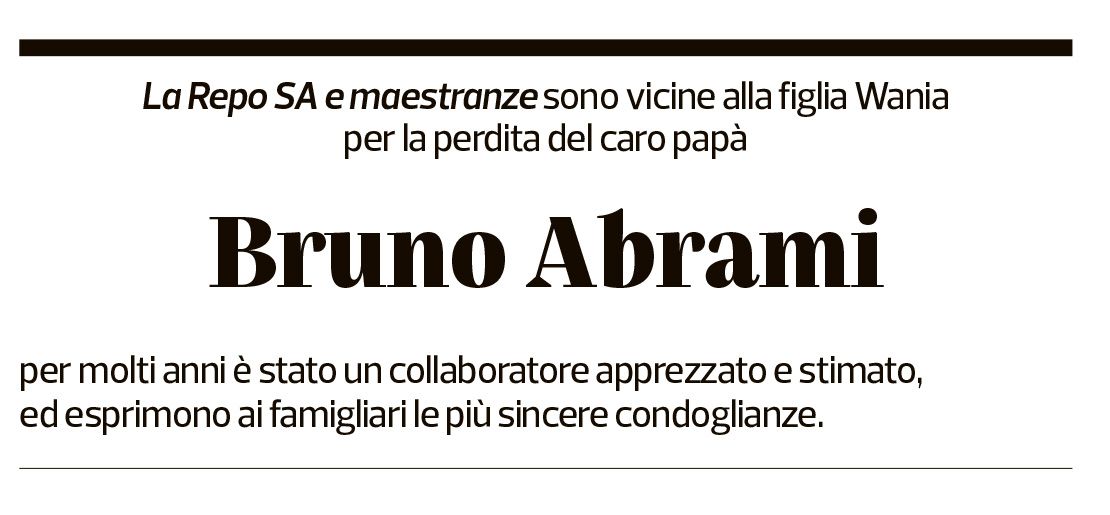 Annuncio funebre Bruno Abrami