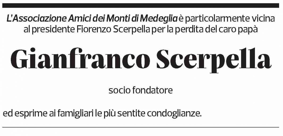 Annuncio funebre Gianfranco Scerpella