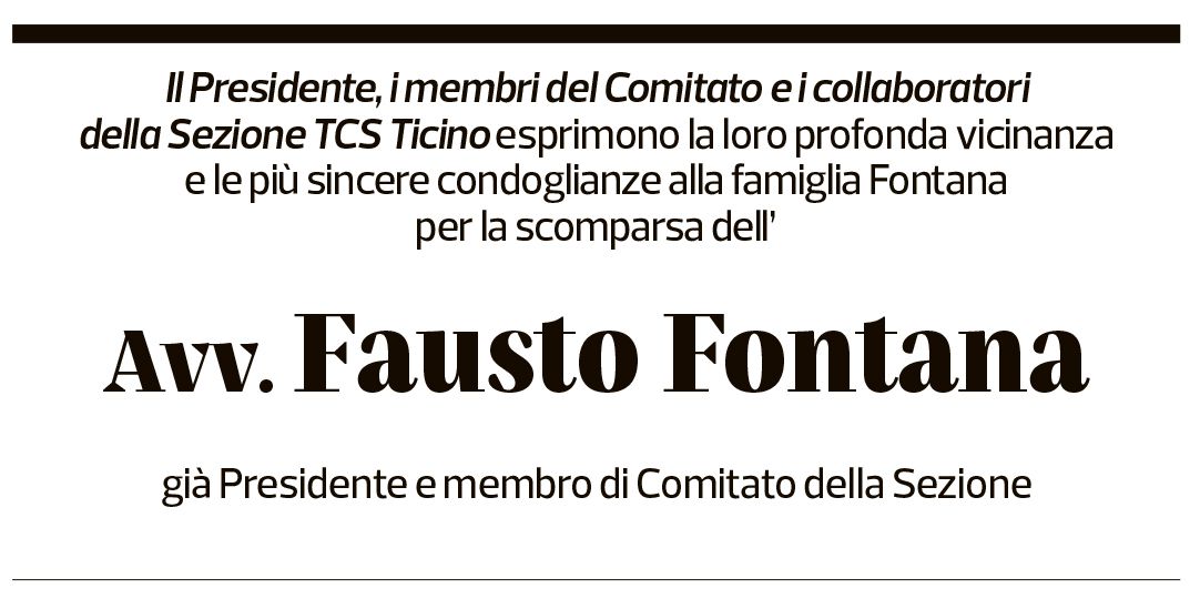 Annuncio funebre Fausto Fontana