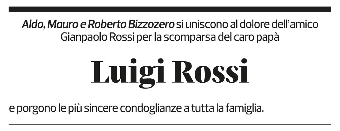Annuncio funebre Luigi Rossi