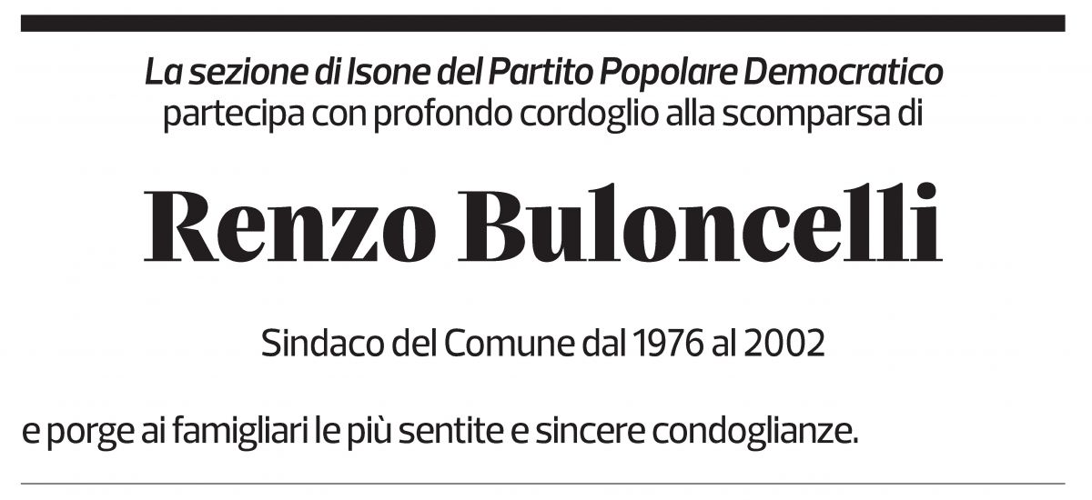 Annuncio funebre Renzo Buloncelli