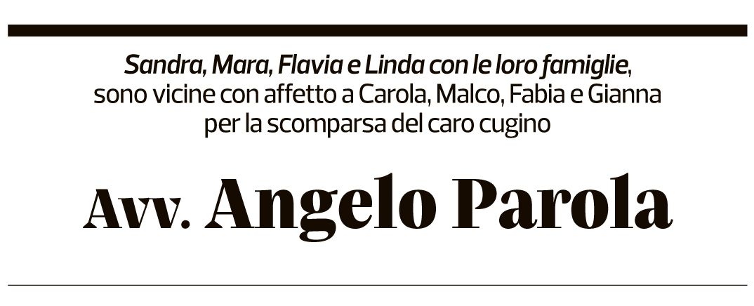 Annuncio funebre Angelo Parola