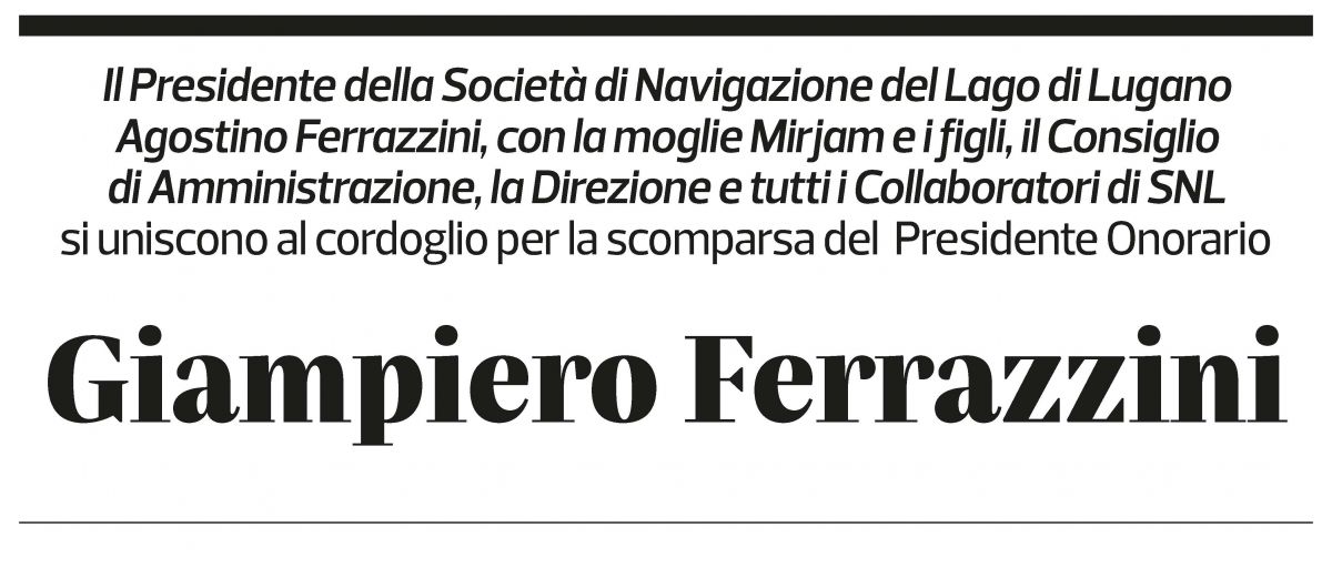 Annuncio funebre Giampiero Ferrazzini