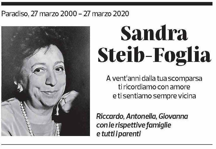 Annuncio funebre Sandra Steib-foglia