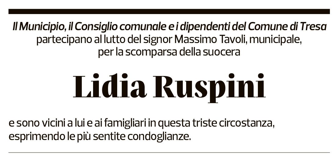 Annuncio funebre Lidia Ruspini