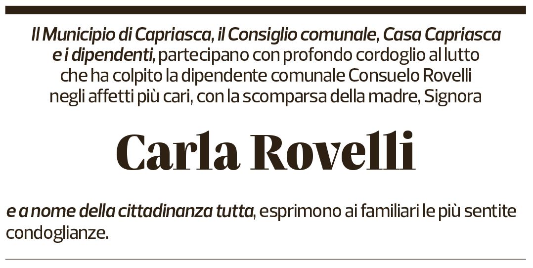 Annuncio funebre Carla Rovelli