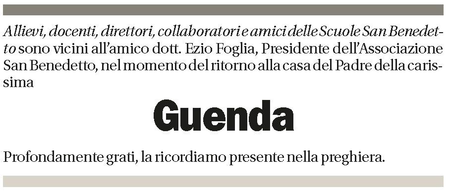 Annuncio funebre Guenda Foglia