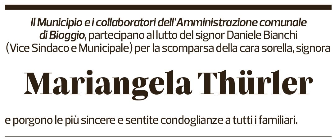 Annuncio funebre Mariangela Thürler