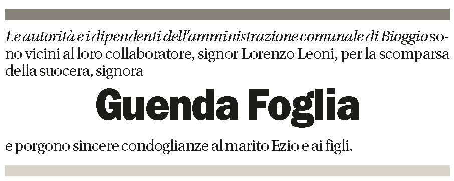 Annuncio funebre Guenda Foglia