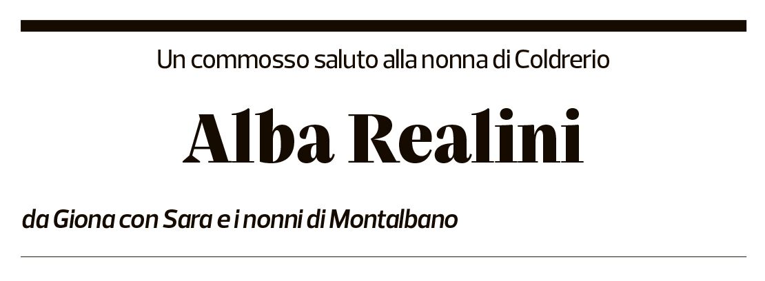 Annuncio funebre Alba Realini