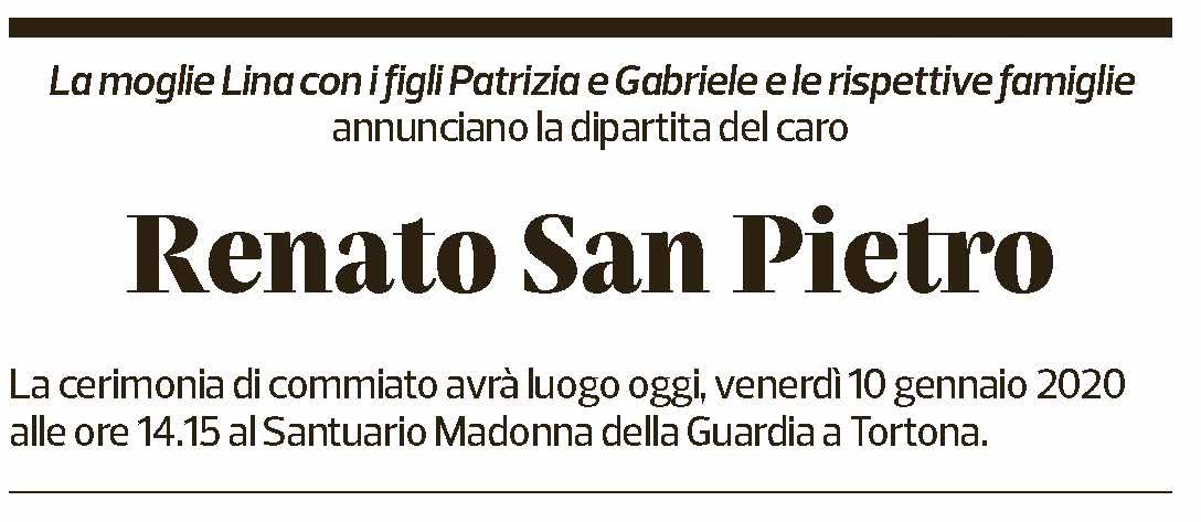 Annuncio funebre Renato San Pietro