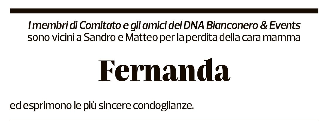 Annuncio funebre Fernanda Lurati