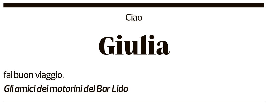 Annuncio funebre Giulia Fontana