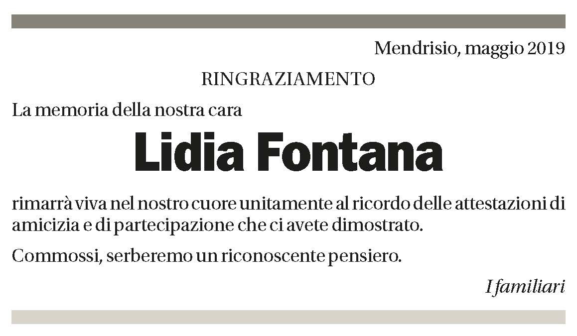 Annuncio funebre Lidia Fontana
