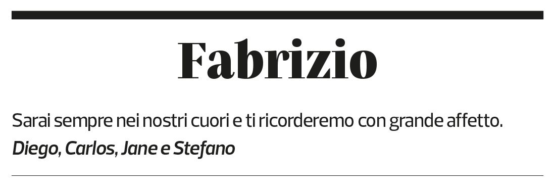 Annuncio funebre Fabrizio Redaelli