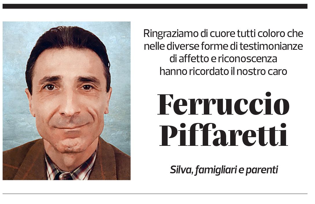 Annuncio funebre Ferruccio Piffaretti