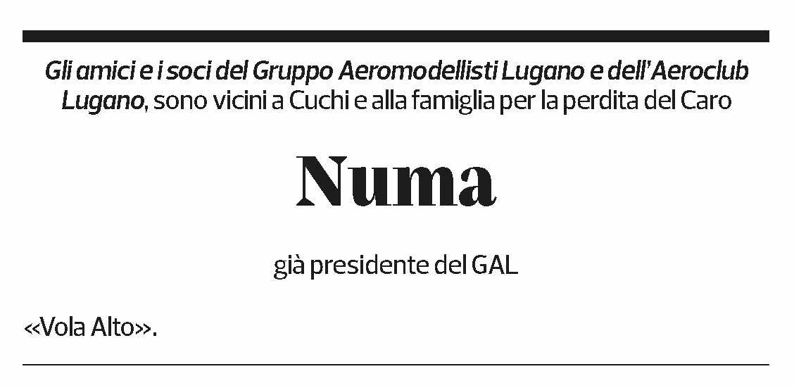 Annuncio funebre Numa 
