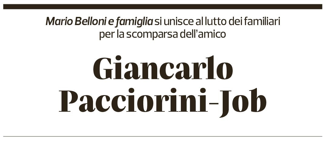 Annuncio funebre Giancarlo Pacciorini-job