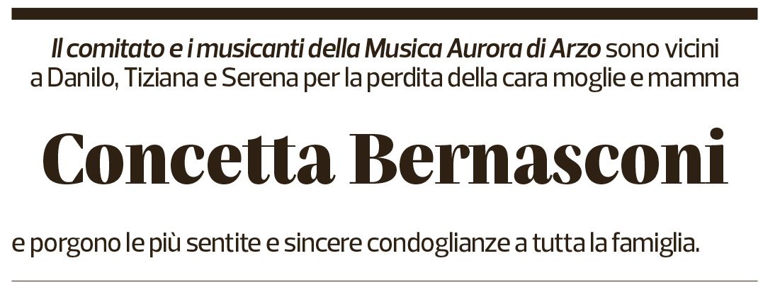 Annuncio funebre Concetta Bernasconi