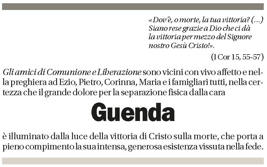 Annuncio funebre Guenda Foglia