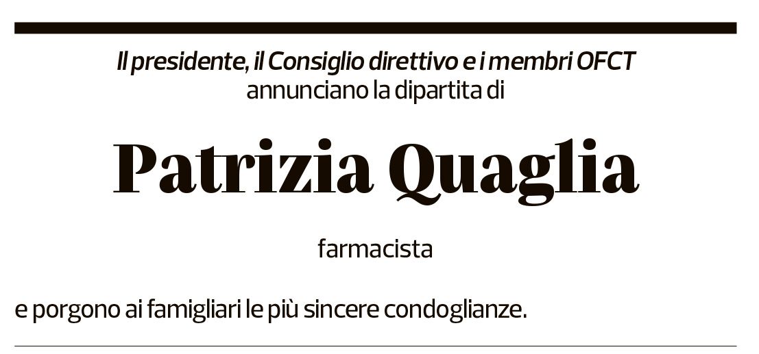 Annuncio funebre Patrizia Quaglia Tanadini