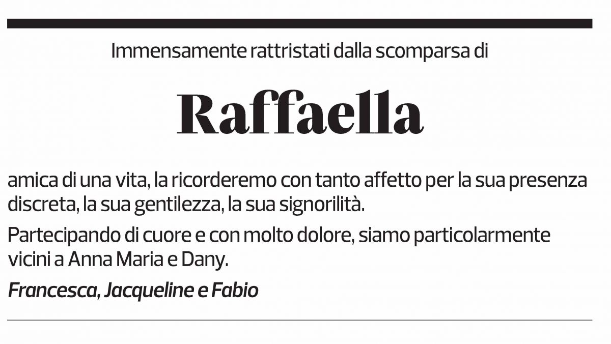 Annuncio funebre Raffaella 