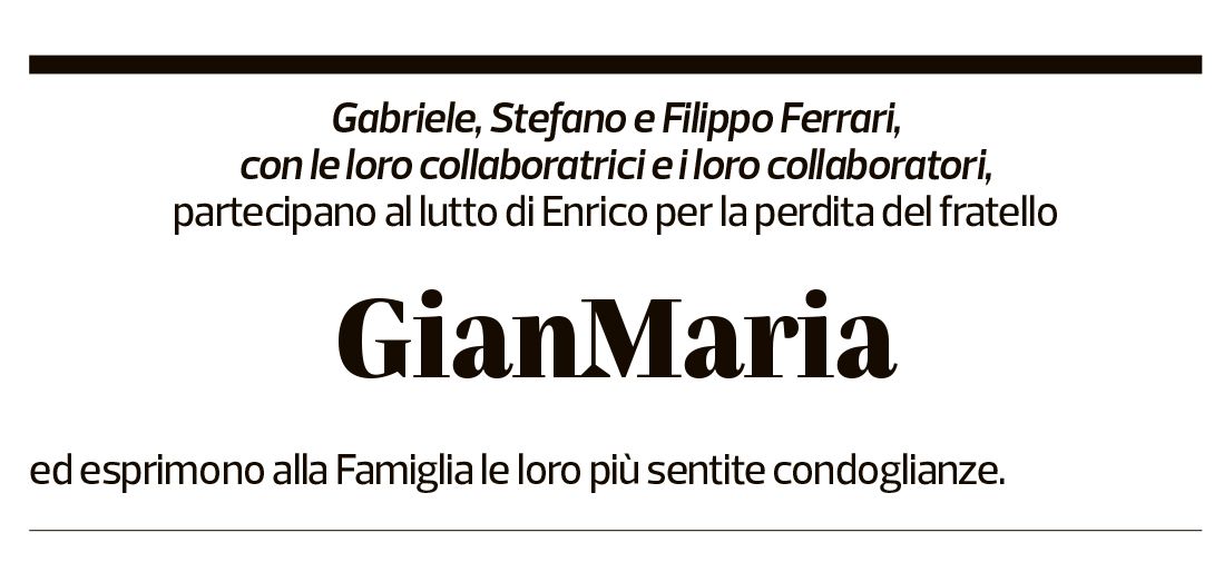Annuncio funebre Gianmaria Pusterla