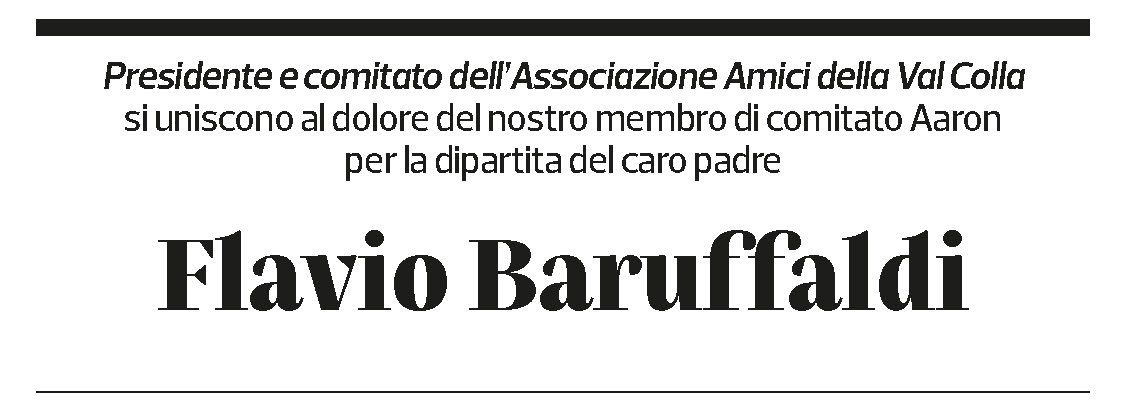 Annuncio funebre Flavio Baruffaldi