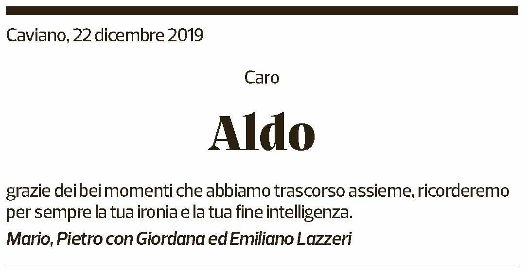 Annuncio funebre Aldo Crivelli