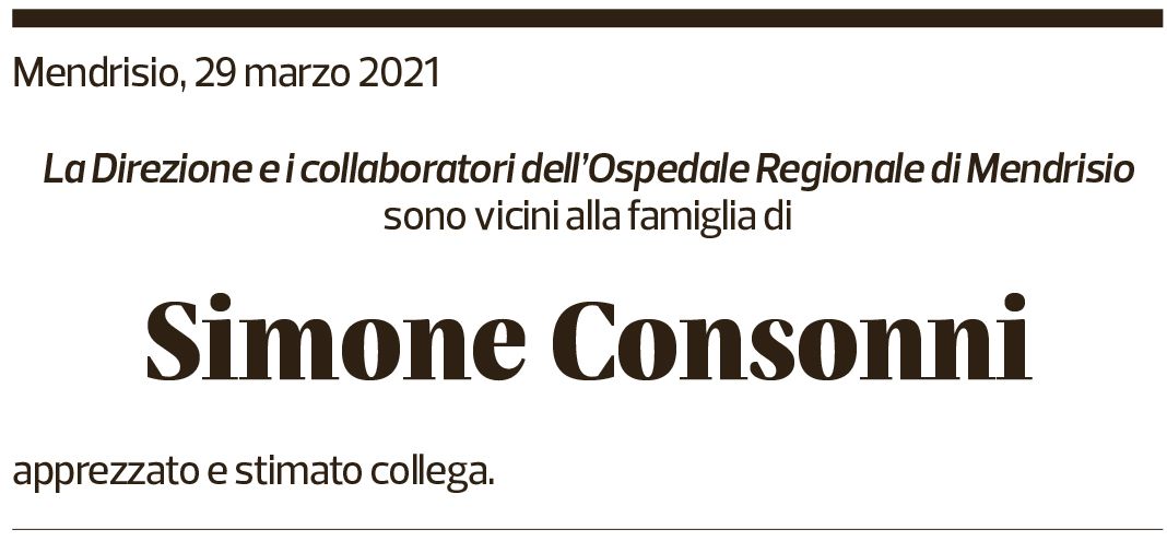 Annuncio funebre Simone Consonni