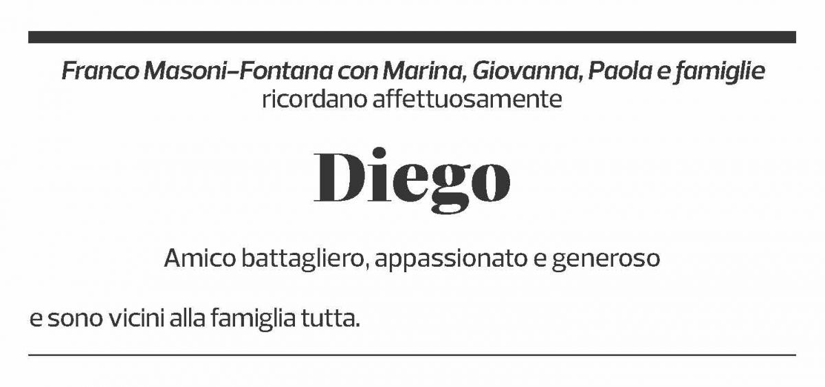 Annuncio funebre Diego Lissi