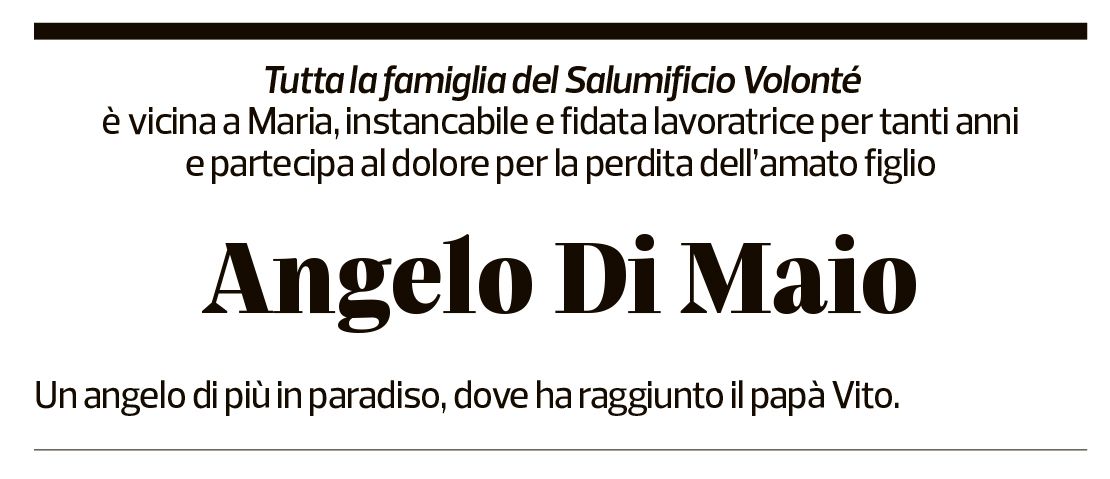 Annuncio funebre Angelo Di Maio