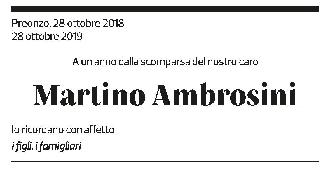 Annuncio funebre Martino Ambrosini