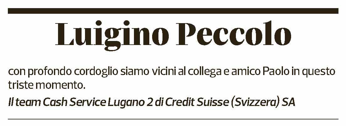 Annuncio funebre Luigino Peccolo