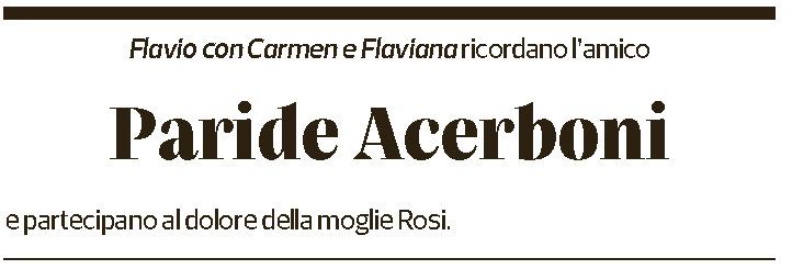 Annuncio funebre Paride Acerboni