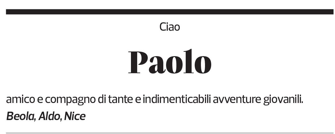 Annuncio funebre Paolo 