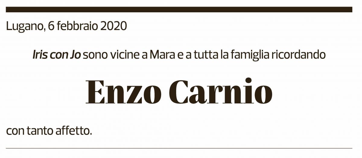 Annuncio funebre Enzo Carnio