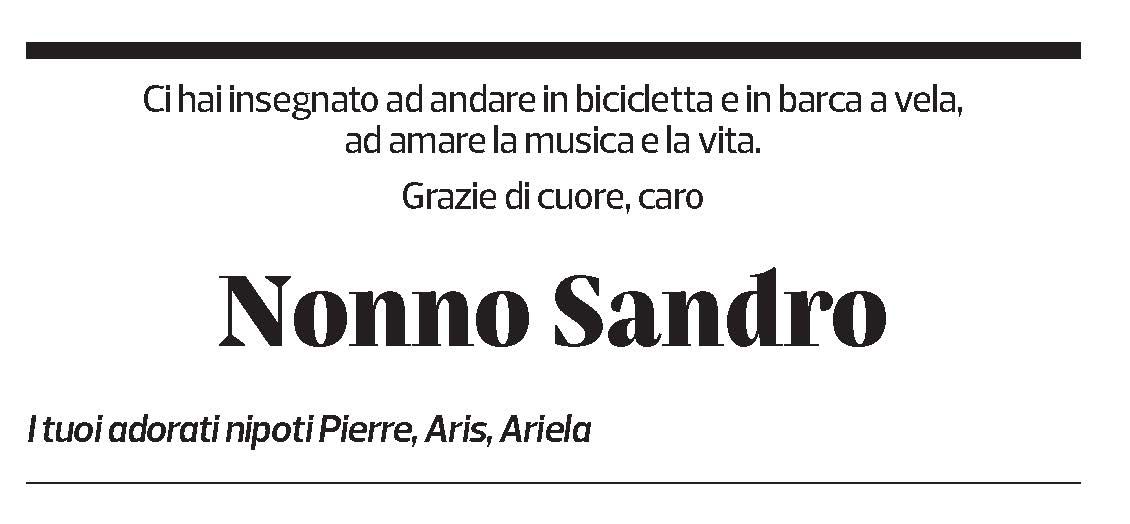 Annuncio funebre Sandro Simoni