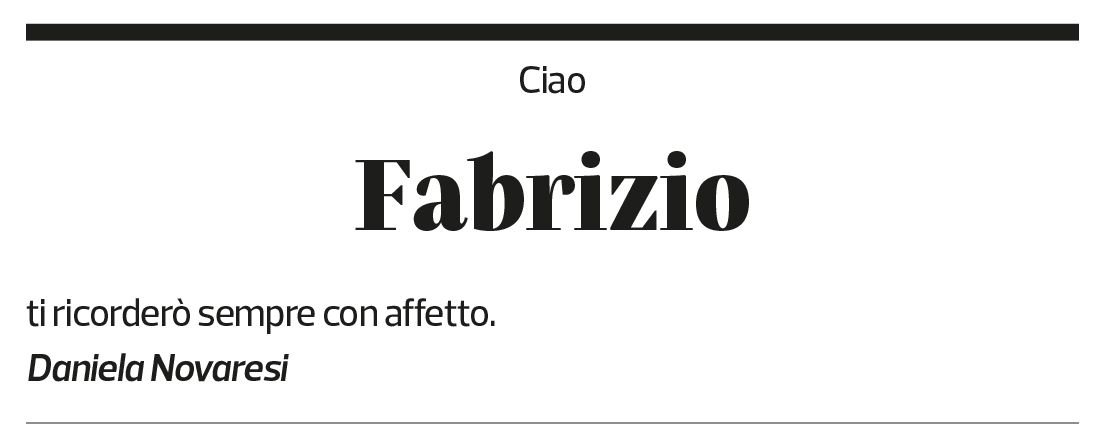 Annuncio funebre Fabrizio Redaelli