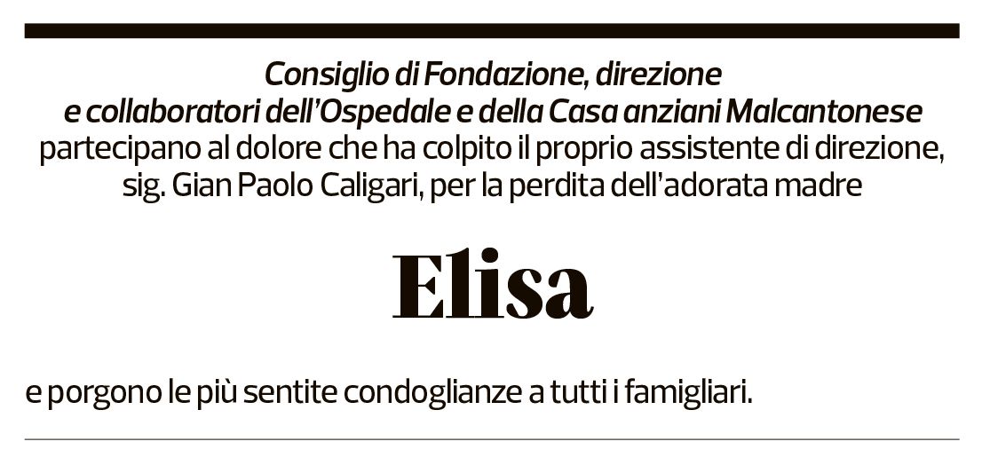 Annuncio funebre Elisa Caligari
