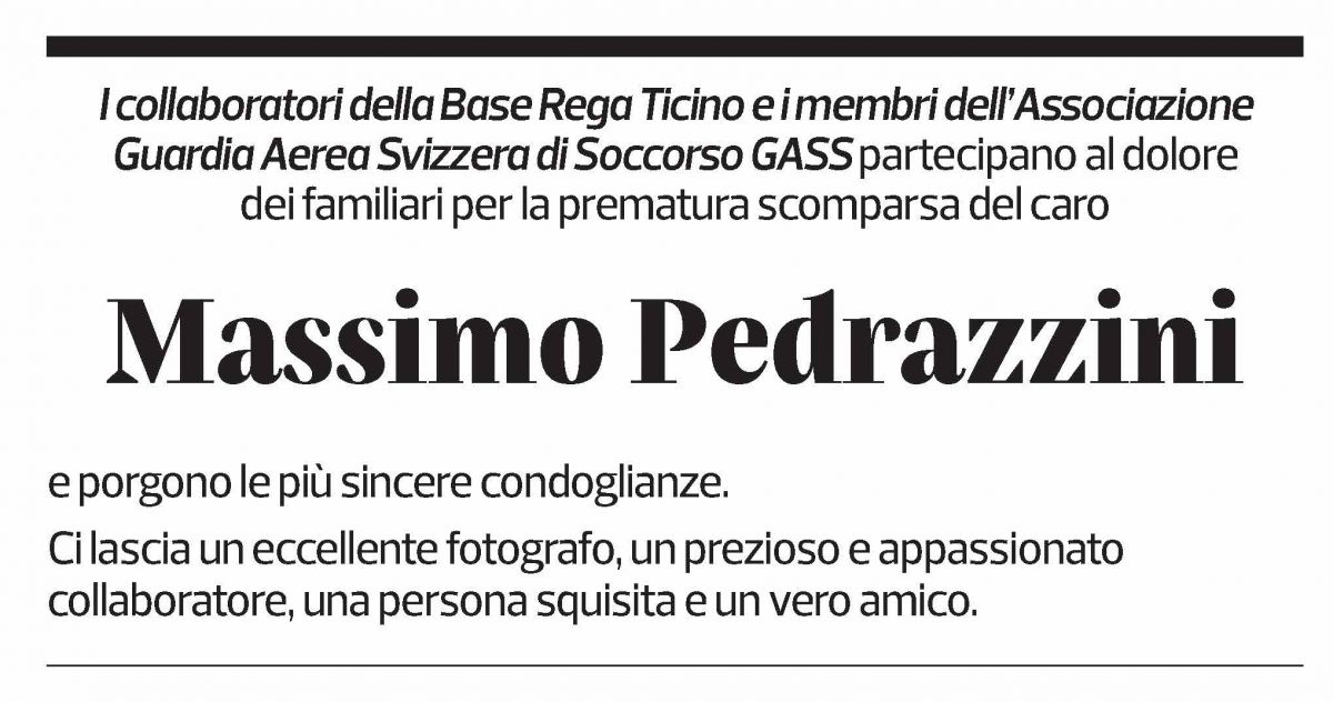 Annuncio funebre Massimo Pedrazzini
