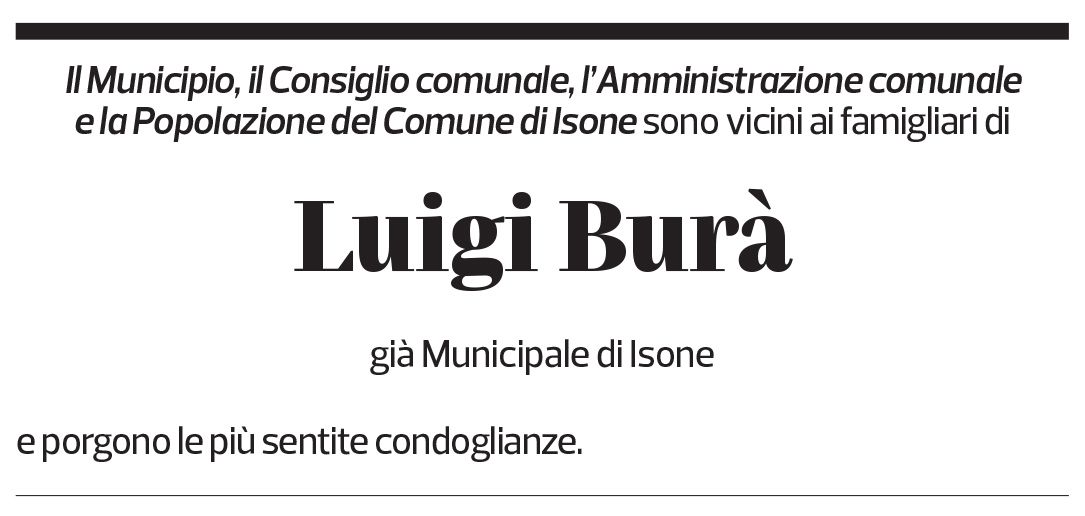 Annuncio funebre Luigi Burà