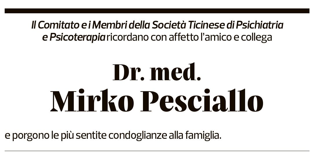 Annuncio funebre Mirko Pesciallo
