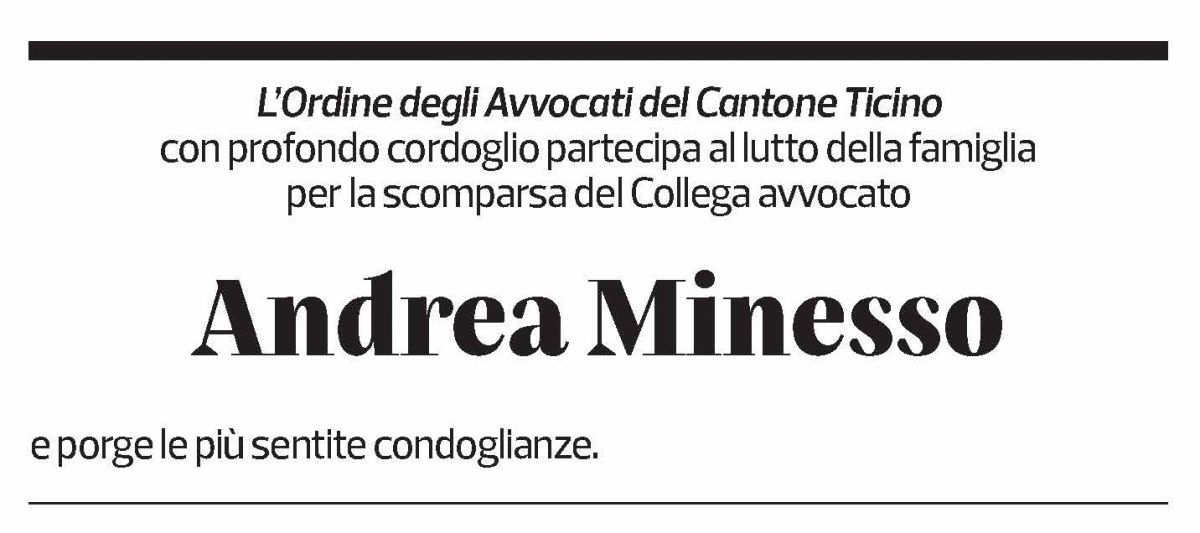 Annuncio funebre Andrea Minesso