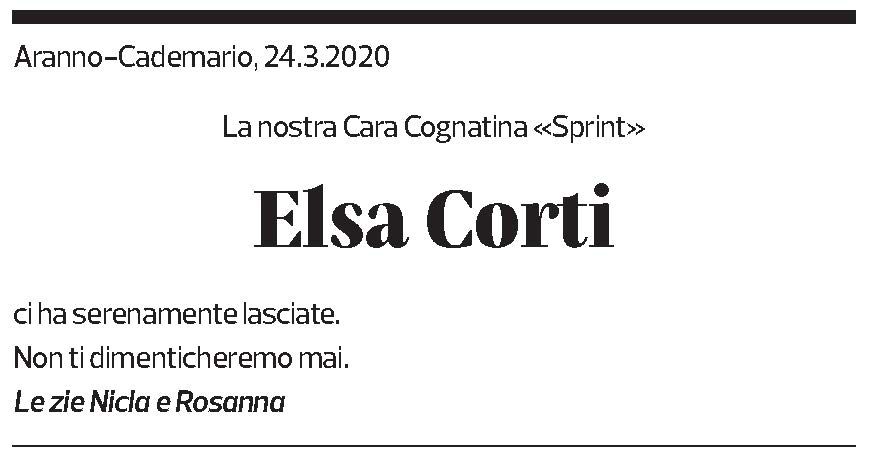 Annuncio funebre Elsa Corti