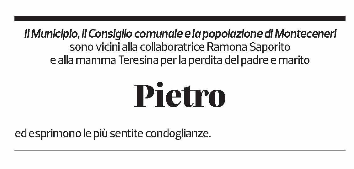 Annuncio funebre Pietro Mosé Saporito
